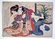 Japan: Shunga image of a man and a woman making love. Ukiyo-e woodblock print by Keisai Eisen (1790-1848), c. 1825