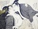 Japan: A man and a female courtesan engaged in sexual foreplay. Shunga woodblock print by Katsukawa Shuncho (fl. 1780-1795)